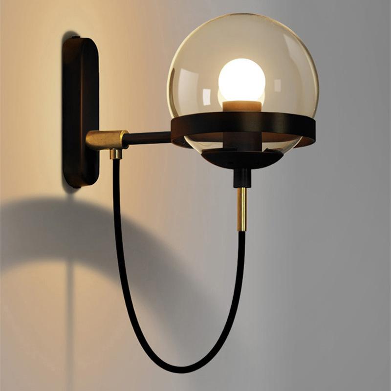 Weimin - Modern Glass Ball Copper Wall Lamp