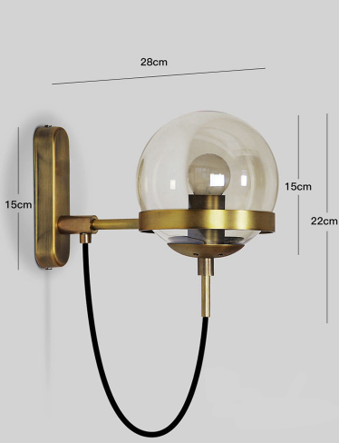 Weimin - Modern Glass Ball Copper Wall Lamp
