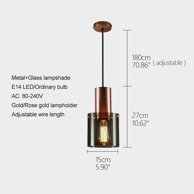 Audra - Modern Pendant Lamps Smoke Gray Glass