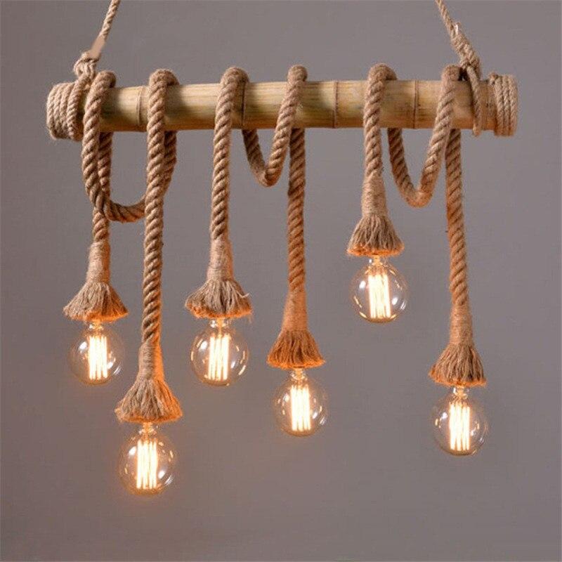 Martos - Bamboo Hemp Rope Pendant Lights